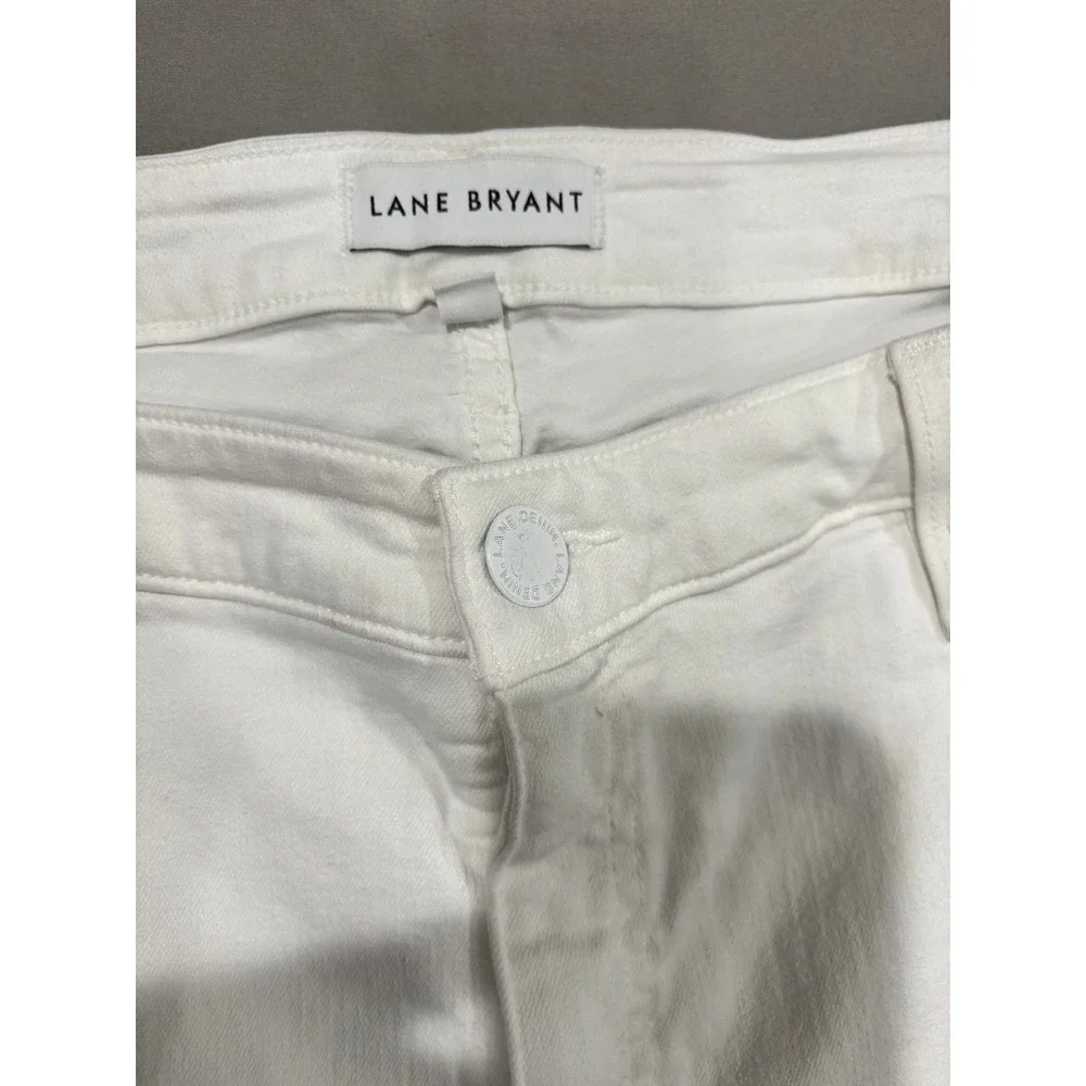 Lane Bryant Womens White Jeans Mid Rise Skinny Size 20 Flex Magic Waistband - Picture 7 of 9